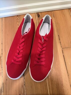 Vince Red Knit Low-Top Sneakers